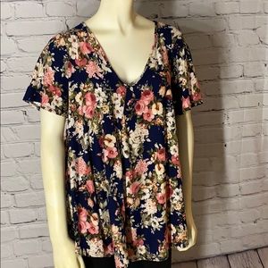 Green Envelope Plus Size Floral Top